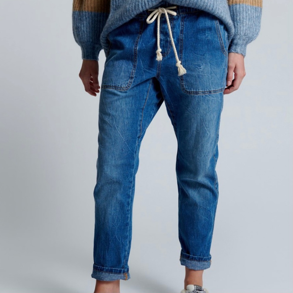 One Teaspoon Shabbies Boyfriend Drawstring Jeans Resort Blue XS